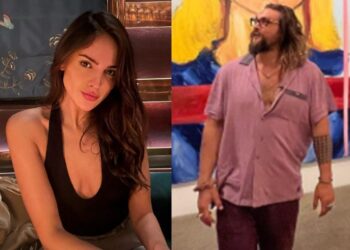 Captan a Eiza González en moto junto a Jason Momoa