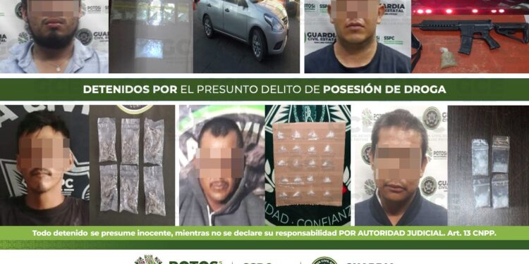 Detienen a 5 personas por posesión de droga en diferentes regiones del Estado