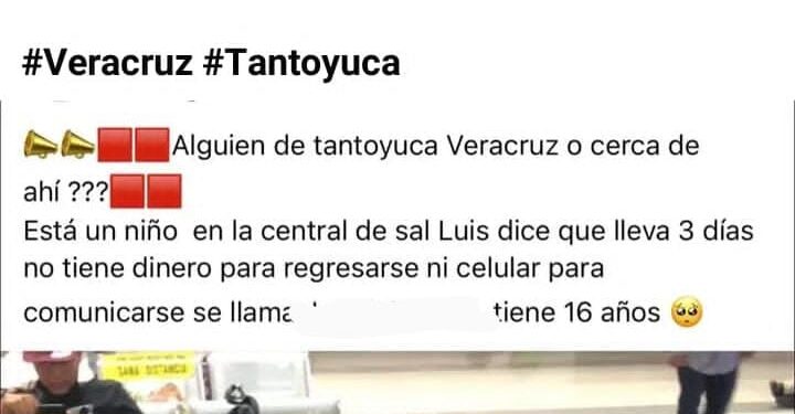 Auxilian a menor veracruzano extraviado que merodeaba en la terminal terrestre