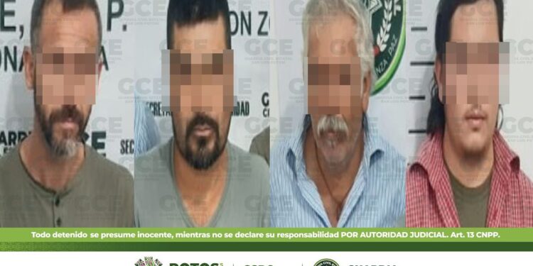Capturan a cuatro hombres que portaban armas de fuego