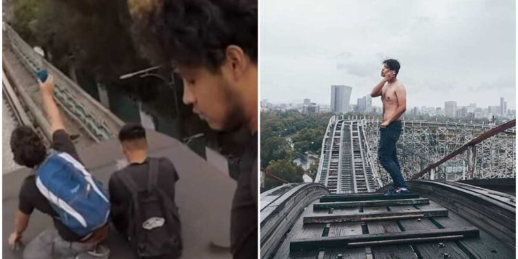 Surfear en el metro no es la único extremo que han hecho estos jóvenes
