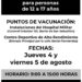 Anuncian nuevas fechas para vacunación de menores contra el Covid-19