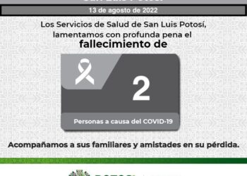 Nuevas defunciones de una mujer de 22 y otra de 69 años por Covid-19 en SLP