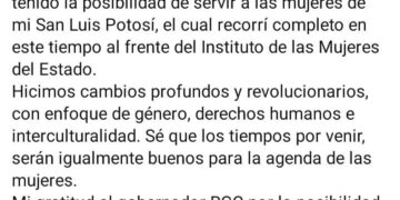 Marcela García deja el cargo en el IMES satisfecha por el trabajo realizado