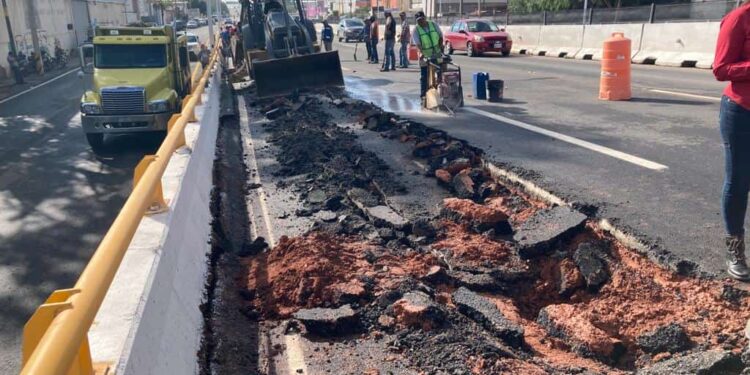 A menos de dos semanas de su inauguración, se hunde un tramo del “Circuito Potosí”