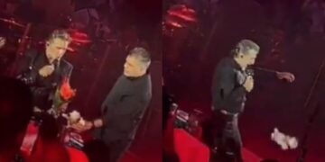 Video: Alejandro Fernández le hizo el feo y pateó peluche del Dr. Simi en el palenque de la Fenapo
