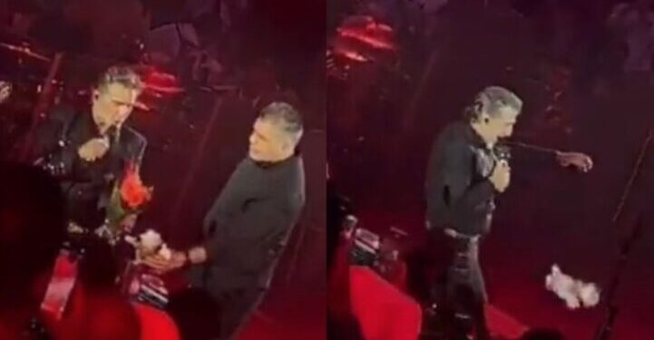 Video: Alejandro Fernández le hizo el feo y pateó peluche del Dr. Simi en el palenque de la Fenapo