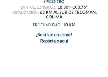 Se registró otro sismo de 5.2 en Tecoman, Colima
