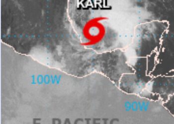 Alertan Zona Huasteca y Media por trayectoria de la Tormenta Tropical Karl