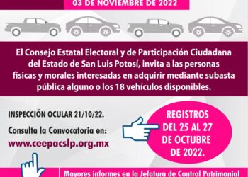 CEEPAC subastará lote de vehículos
