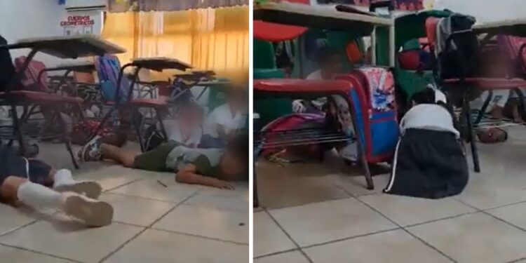¡Todos abajo! Maestra  tranquiliza a sus alumnos durante una balacera en Empalme, Sonora