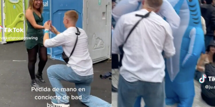 VIDEO:¡¿Qué es esoo?! Joven pide matrimonio en concierto de Bad Bunny y al poco rato lo cachan siendo infiel