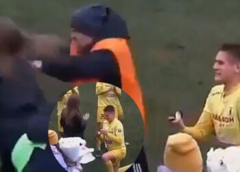 Jugador intenta pedirle matrimonio a su novia pero un guardia de seguridad la avienta pensando que era una aficionada