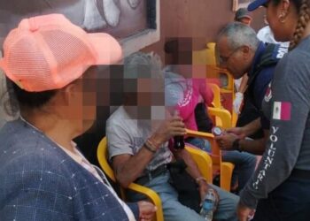 Auxilian a visitantes del pante´on del Saucito por ataque de enjambre abejas