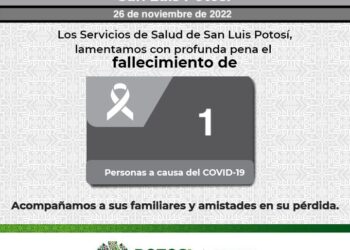 Un hombre de 59 años fallece por Covid-19 en SLP
