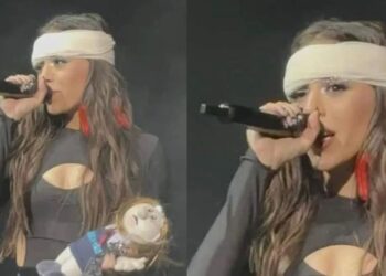 Danna Paola sufre accidente en el escenario