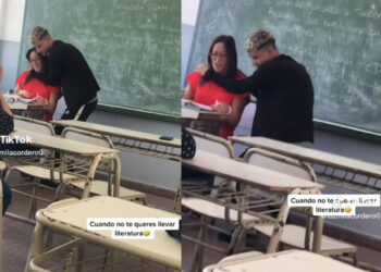 Joven le baila de manera sensual a su maestra para que no lo repruebe y se hace viral