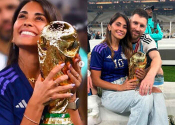 Esposa de Messi podría enfrentar duro castigo de la FIFA por tocar la Copa del Mundo