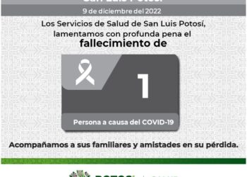 Muere un hombre por Covid-19 en SLP