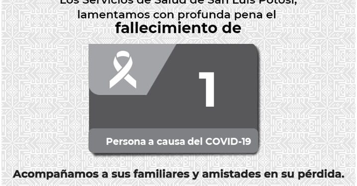 Muere un hombre por Covid-19 en SLP