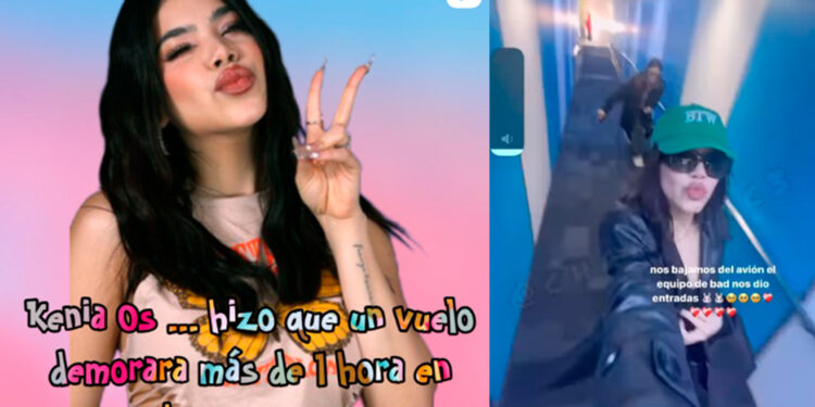 Denuncian que Kenia Os  provocó el retraso de despegue del avión para ir a ver a Bad Bunny