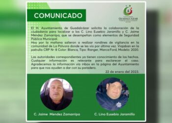 Localizan a los dos policías desaparecidos de Guadalcázar