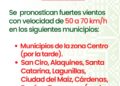 Protección Civil alerta por fuertes vientos y bajas temperaturas