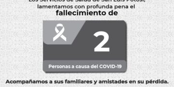 Dos muertes más por Covid-19 en SLP