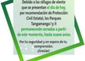 Cierran parques Tangamanga por las peligrosas ráfagas de viento