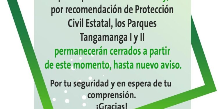 Cierran parques Tangamanga por las peligrosas ráfagas de viento