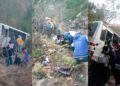 VIDEOS| Microbús chocó con dos autos y cayó a un barranco en Naucalpan