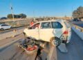 Dos lesionados en fuerte choque en el Distribuidor Juárez