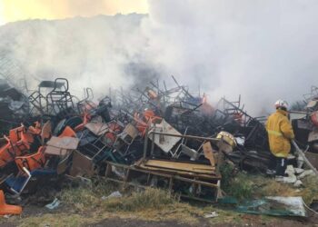 6 Detenidos tras el incendio a bodega de la SEGE en Río Españita