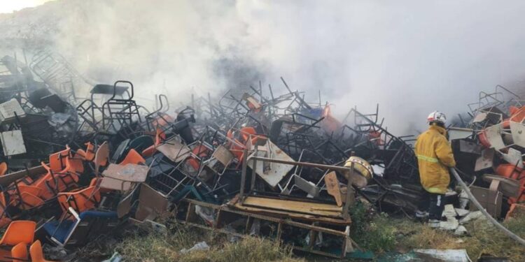 6 Detenidos tras el incendio a bodega de la SEGE en Río Españita
