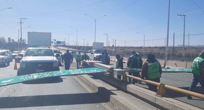 Fuertes vientos derriban pesada estructura en el Circuito Potosí