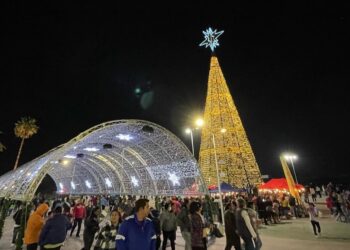 Por falta de personal no se ha retirado el árbol de Navidad de la Fenapo, confirma el patronato