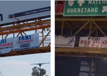 VIDEO: La misteriosa historia de las lonas para Fabi, ventilan tormentosa relación en plena avenida Salvador Nava