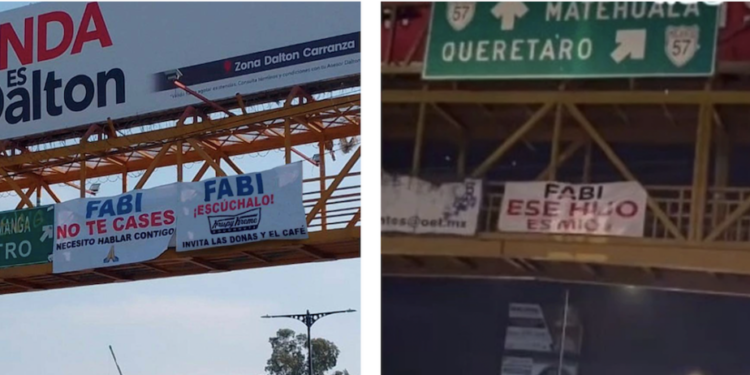 VIDEO: La misteriosa historia de las lonas para Fabi, ventilan tormentosa relación en plena avenida Salvador Nava