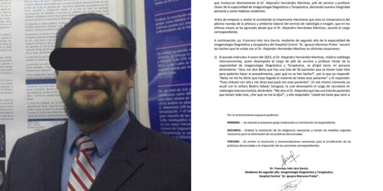 Denuncian acoso y discriminación por parte del jefe del servicio de Radiología e Imagen del Hospital Central “Dr. Ignacio Morones Prieto”