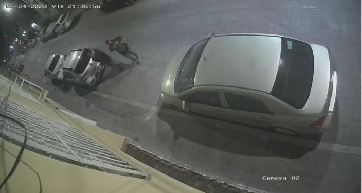VIDEO: Intentaron robar la batería de un auto en Barrio de Santiago