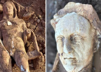 VIDEO| Un Hércules de mármol y cabeza de león emergió de alcantarilla en Roma