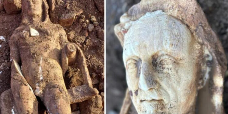 VIDEO| Un Hércules de mármol y cabeza de león emergió de alcantarilla en Roma