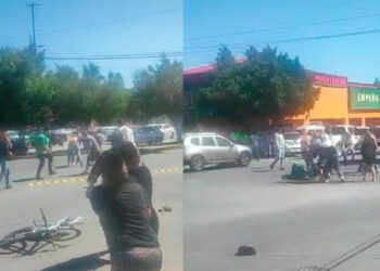 VIDEO: Riña campal entre repartidores frente a Walmart de Muñoz