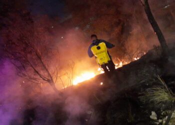 VIDEO: Combaten incendio en el camino a la presa San José