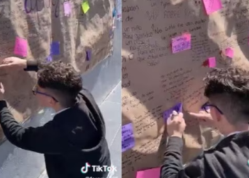 VIDEO: Joven quita con un cutter su nombre de tendedero del Día Internacional de la Mujer en Tecmilenio de San Luis Potosí