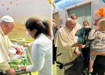 VIDEO: El papa Francisco bautiza a un bebé en el hospital donde recibe tratamiento
