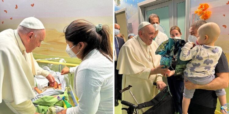 VIDEO: El papa Francisco bautiza a un bebé en el hospital donde recibe tratamiento