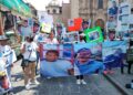 Con marcha exigen la localización de tres hombres levantados