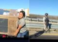 Vuelca tráiler en carretera 57 de SLP y se desata rapiña; hasta estufas se llevaron