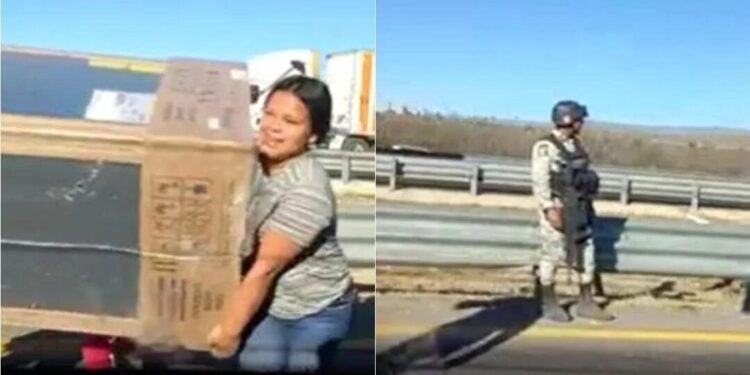 Vuelca tráiler en carretera 57 de SLP y se desata rapiña; hasta estufas se llevaron